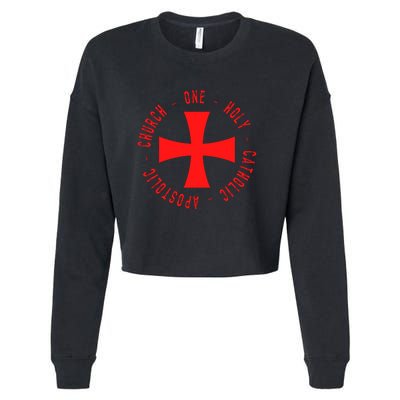 Roman Catholic Gift One Holy Apostolic Church Cropped Pullover Crew