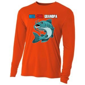 Reel Cool Grandpa Funny Gift Fathers Day Fishing Gift Cooling Performance Long Sleeve Crew