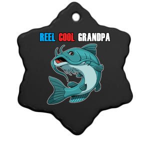 Reel Cool Grandpa Funny Gift Fathers Day Fishing Gift Ceramic Star Ornament