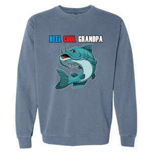 Reel Cool Grandpa Funny Gift Fathers Day Fishing Gift Garment-Dyed Sweatshirt