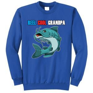 Reel Cool Grandpa Funny Gift Fathers Day Fishing Gift Sweatshirt