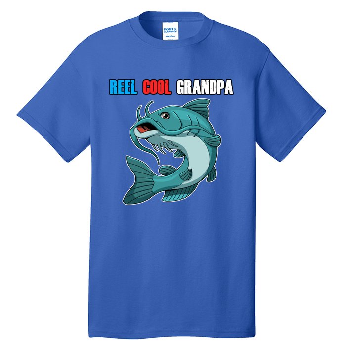 Reel Cool Grandpa Funny Gift Fathers Day Fishing Gift Tall T-Shirt