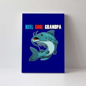 Reel Cool Grandpa Funny Gift Fathers Day Fishing Gift Canvas