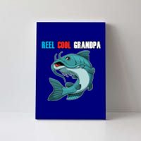 Reel Cool Grandpa Funny Gift Fathers Day Fishing Gift Canvas