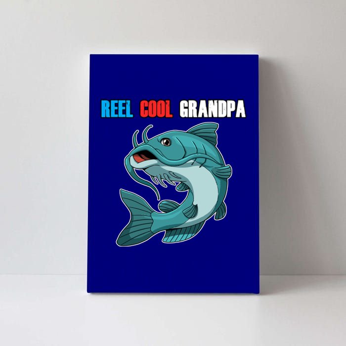 Reel Cool Grandpa Funny Gift Fathers Day Fishing Gift Canvas