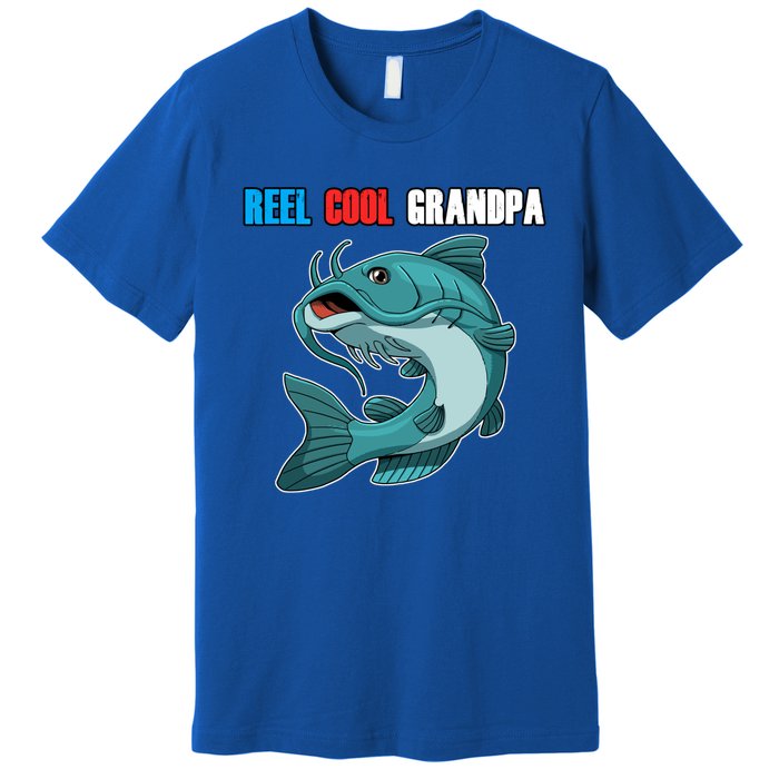 Reel Cool Grandpa Funny Gift Fathers Day Fishing Gift Premium T-Shirt