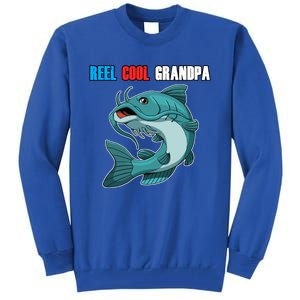 Reel Cool Grandpa Funny Gift Fathers Day Fishing Gift Tall Sweatshirt