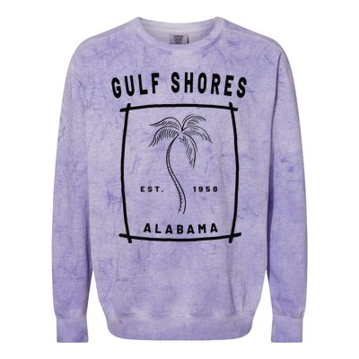 Retro Cool Gulf Shores Alabama Palm Tree Novelty Art Colorblast Crewneck Sweatshirt