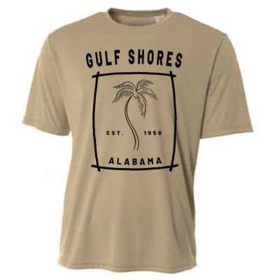 Retro Cool Gulf Shores Alabama Palm Tree Novelty Art Cooling Performance Crew T-Shirt