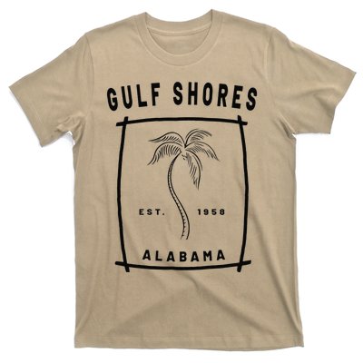 Retro Cool Gulf Shores Alabama Palm Tree Novelty Art T-Shirt