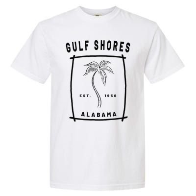 Retro Cool Gulf Shores Alabama Palm Tree Novelty Art Garment-Dyed Heavyweight T-Shirt