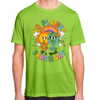 Retro Cartoon Go Planet Its Your Earth Day Adult ChromaSoft Performance T-Shirt