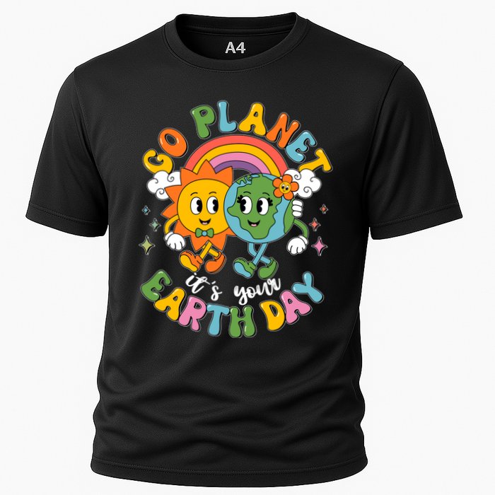 Retro Cartoon Go Planet Its Your Earth Day Performance Shirt