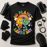 Retro Cartoon Go Planet Its Your Earth Day Performance Shirt