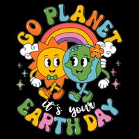 Retro Cartoon Go Planet Its Your Earth Day Performance Shirt