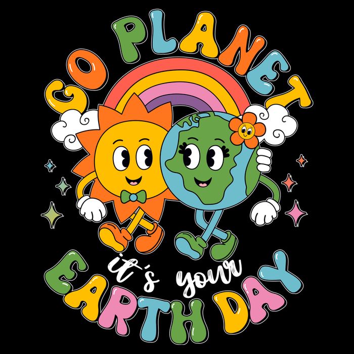 Retro Cartoon Go Planet Its Your Earth Day Performance Shirt