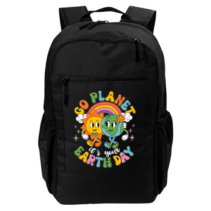 Retro Cartoon Go Planet Its Your Earth Day Backpack