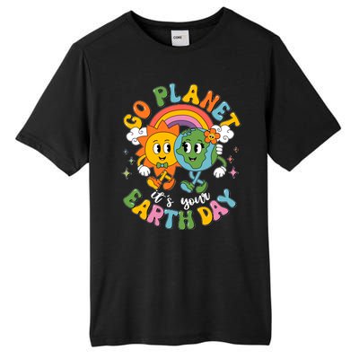 Retro Cartoon Go Planet Its Your Earth Day Tall Fusion ChromaSoft Performance T-Shirt