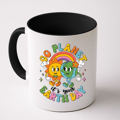 Retro Cartoon Go Planet Its Your Earth Day Mug