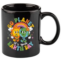 Retro Cartoon Go Planet Its Your Earth Day 11oz C Handle Ceramic Mug