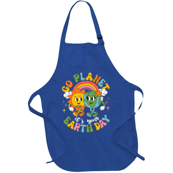Retro Cartoon Go Planet Its Your Earth Day Apron