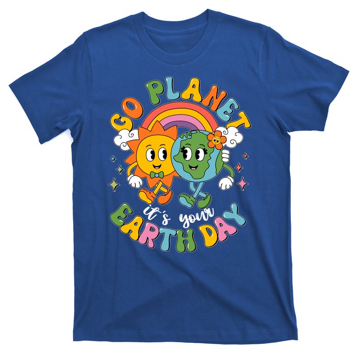 Retro Cartoon Go Planet Its Your Earth Day T-Shirt