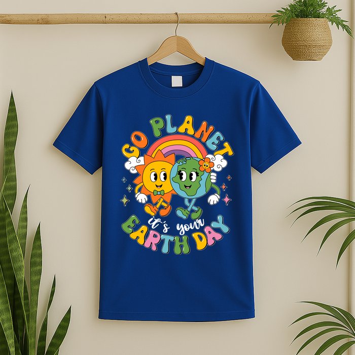 Retro Cartoon Go Planet Its Your Earth Day T-Shirt