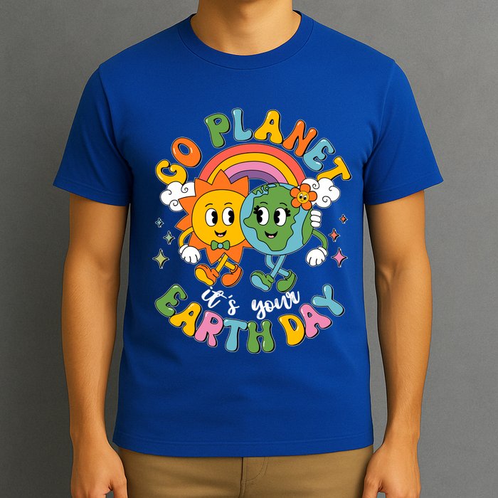 Retro Cartoon Go Planet Its Your Earth Day T-Shirt