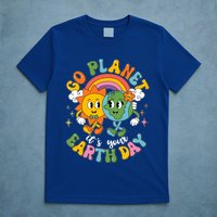 Retro Cartoon Go Planet Its Your Earth Day T-Shirt
