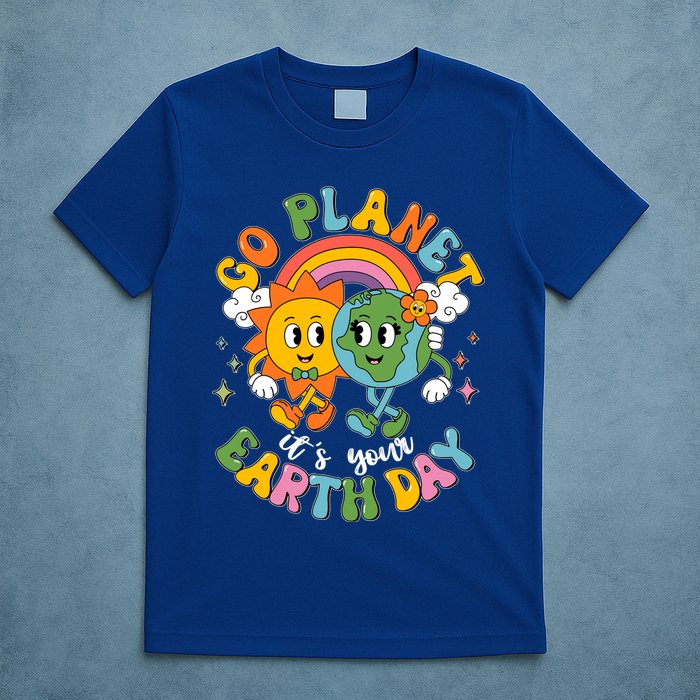 Retro Cartoon Go Planet Its Your Earth Day T-Shirt