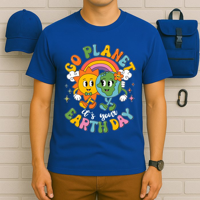 Retro Cartoon Go Planet Its Your Earth Day T-Shirt