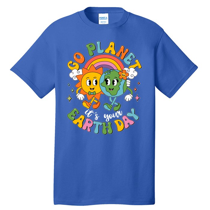 Retro Cartoon Go Planet Its Your Earth Day Tall T-Shirt