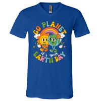 Retro Cartoon Go Planet Its Your Earth Day V-Neck T-Shirt