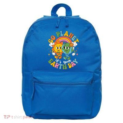 Retro Cartoon Go Planet Its Your Earth Day 16 in Basic Backpack