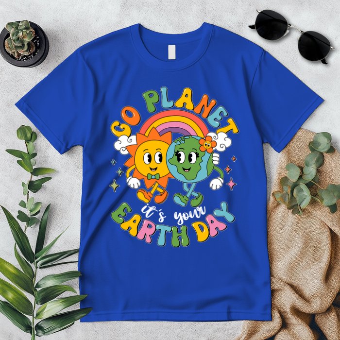 Retro Cartoon Go Planet Its Your Earth Day Premium T-Shirt