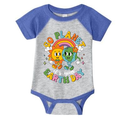 Retro Cartoon Go Planet Its Your Earth Day Infant Baby Jersey Bodysuit