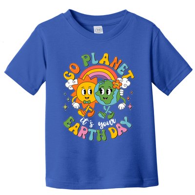 Retro Cartoon Go Planet Its Your Earth Day Toddler T-Shirt