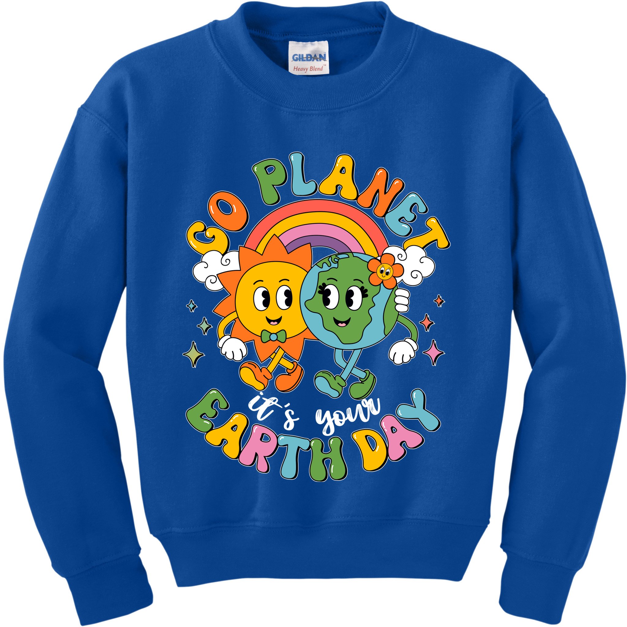 Retro Cartoon Go Planet Its Your Earth Day Kids Sweatshirt