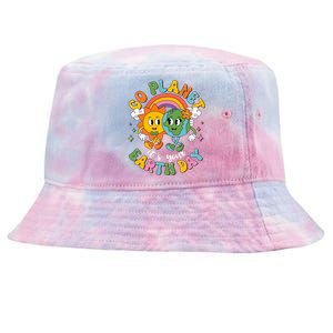 Retro Cartoon Go Planet Its Your Earth Day Tie-Dyed Bucket Hat