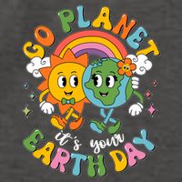 Retro Cartoon Go Planet Its Your Earth Day Vector Backpack