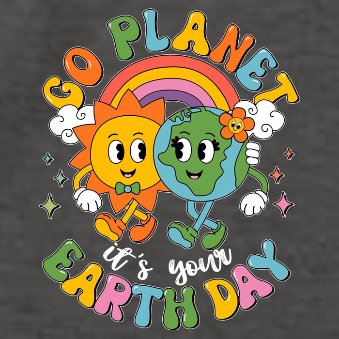 Retro Cartoon Go Planet Its Your Earth Day Vector Backpack