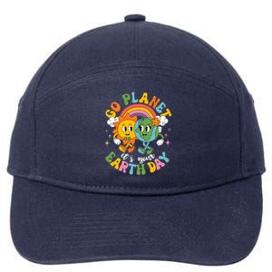 Retro Cartoon Go Planet Its Your Earth Day 7-Panel Snapback Hat