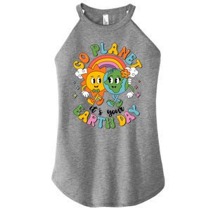 Retro Cartoon Go Planet Its Your Earth Day Women's Perfect Tri Rocker Tank