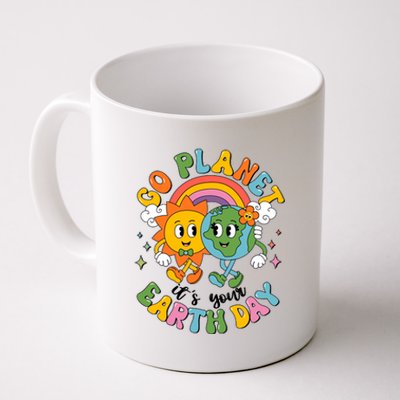 Retro Cartoon Go Planet Its Your Earth Day Coffee Mug