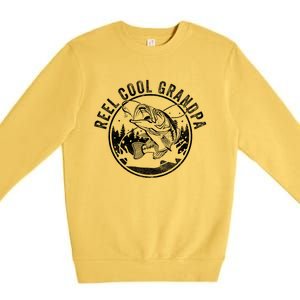 Reel Cool Grandpa Funny Fathers Day Gift Premium Crewneck Sweatshirt