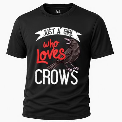 Raven Crow Gift Birding Bird Watching Just A Girl Who Loves Crows Cooling Performance Crew T-Shirt
