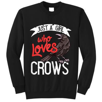 Raven Crow Gift Birding Bird Watching Just A Girl Who Loves Crows Sweatshirt
