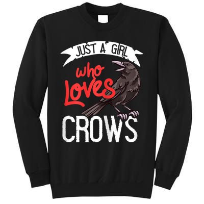 Raven Crow Gift Birding Bird Watching Just A Girl Who Loves Crows Sweatshirt