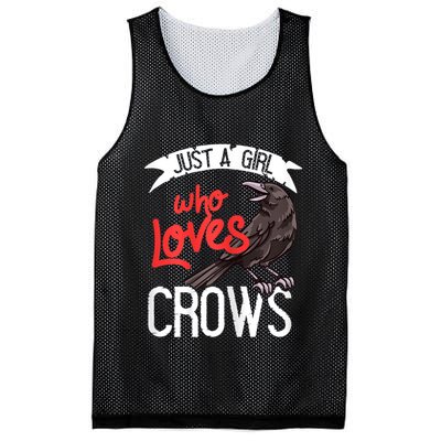 Raven Crow Gift Birding Bird Watching Just A Girl Who Loves Crows Mesh Reversible Basketball Jersey Tank