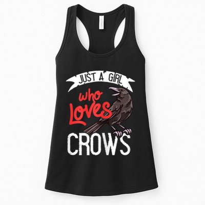 Raven Crow Gift Birding Bird Watching Just A Girl Who Loves Crows Womens Tank Top